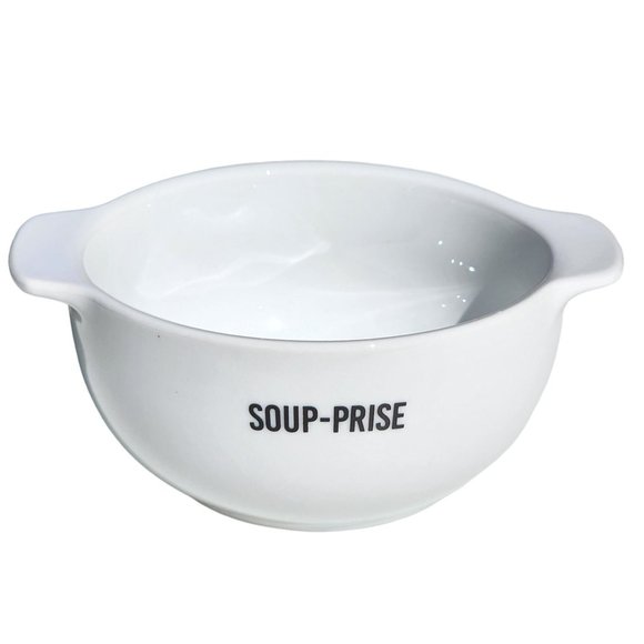 Set of Two‎ Words Soup Porcelain Bowls With Handles 22 oz - Picture 7 of 8